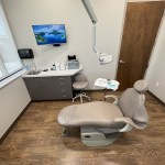 Treatment room with treatment chair birds eye view