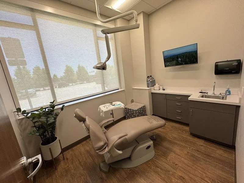 Treatment room with treatment chair far view