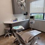 Treatment room with treatment chair back view